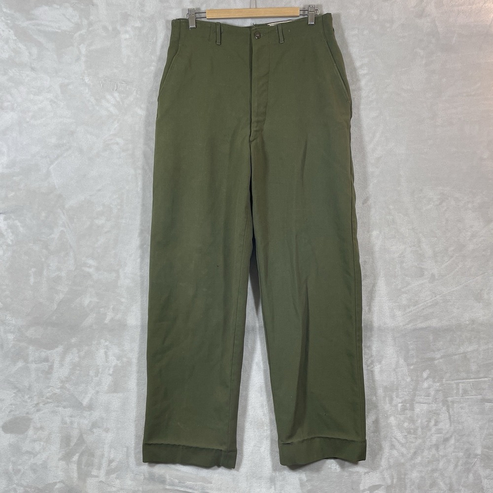 Vtg Korean War Pants Medium Long M-1951 Army Field Trouser Wool OG-108 32x33 Men